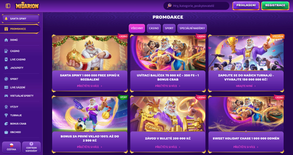 No deposit bonus v casinu Midarion