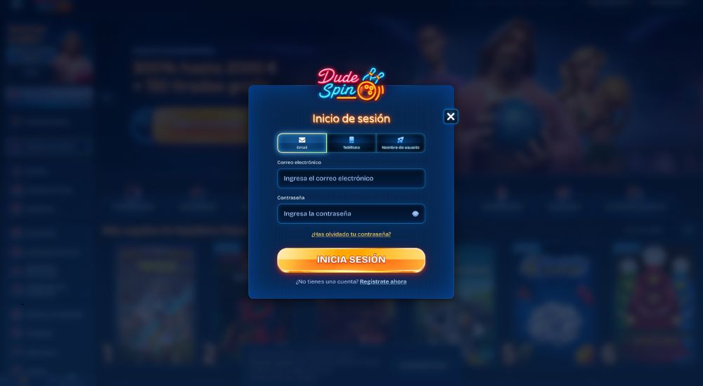 Iniciar sesión en DudeSpin