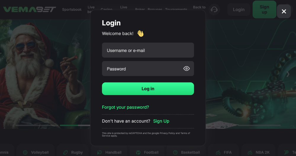Vemabet login [Návod na přihlášení] úvodní