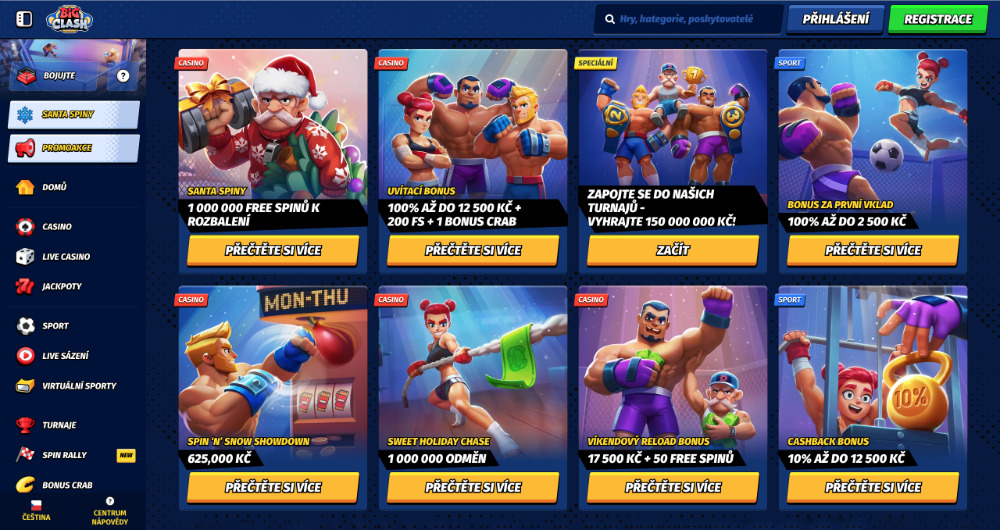 Prosincové bonusy v casinu BigClash