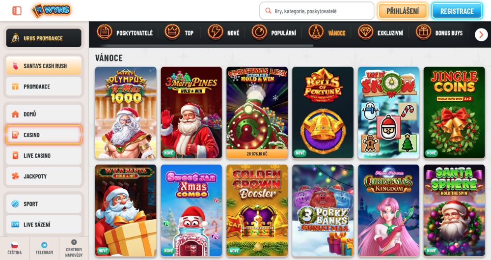 Užijte si Vánoce v casinu Wyns