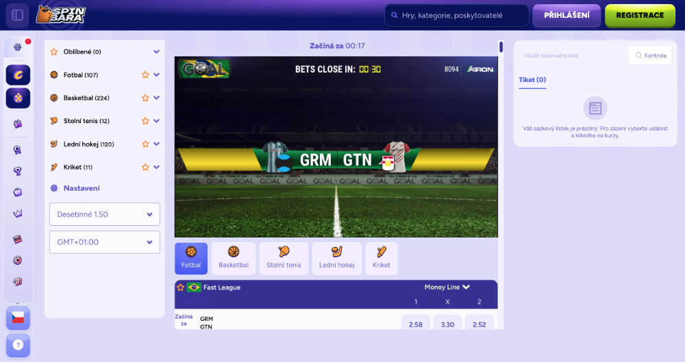 Rádi zkoušíte nové věci? Vsaďte si na virtuální sport v casinu Spinbara úvodní