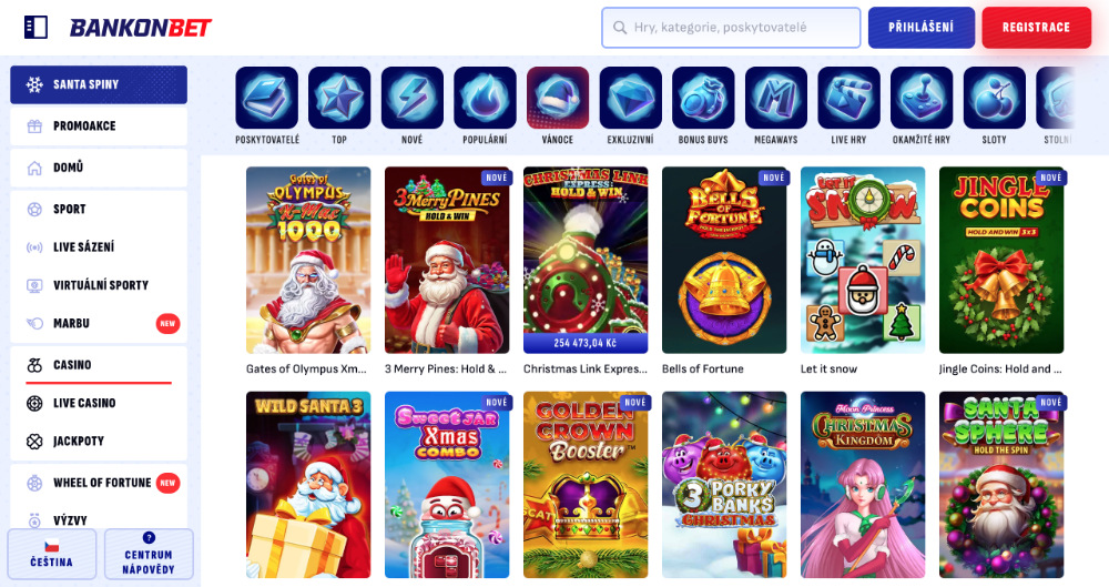 Užijte si Vánoce v casinu Bankonbet bonusy, turnaje, adventní kalendář, tematické hry apod. úvodní