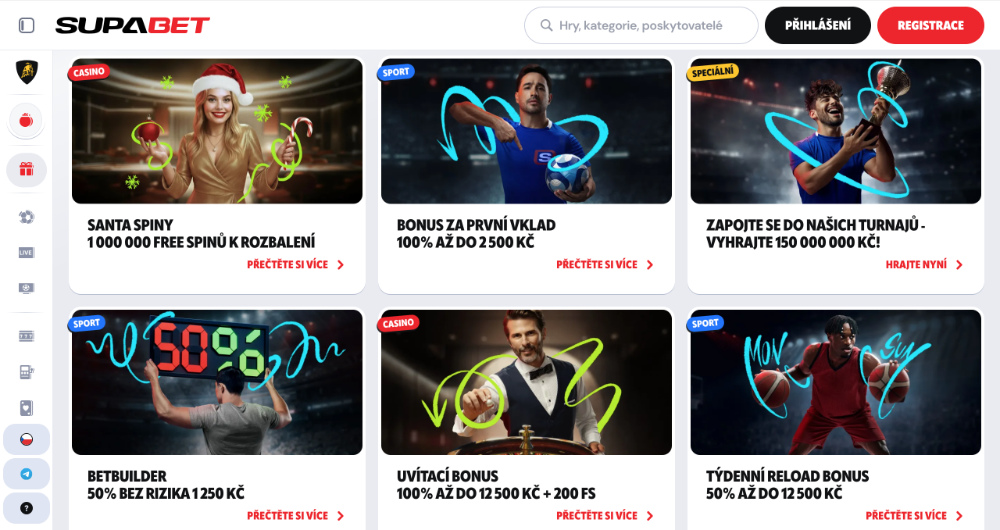 Prosincové bonusy v casinu Supabet