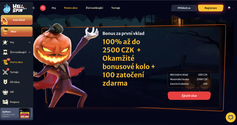 Hell Spin free spins [prosinec 2025] úvodní