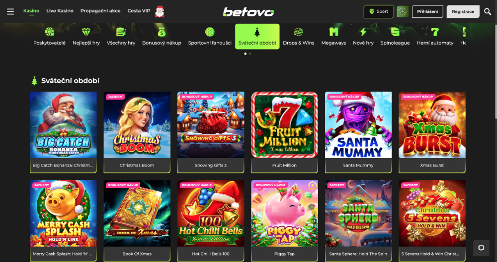 Užijte si Vánoce v casinu Betovo bonusy, turnaje, adventní kalendář, tematické hry apod. úvodní