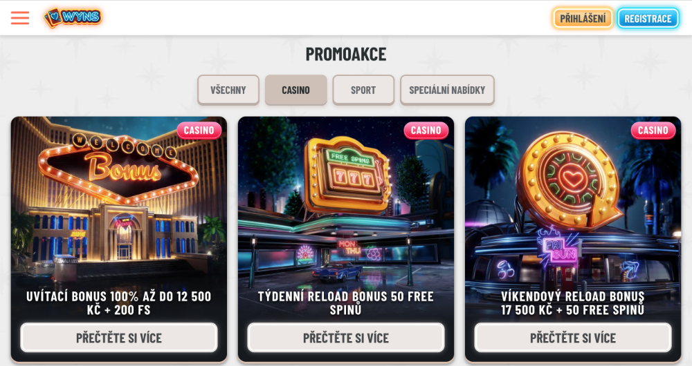 Wyns free spins [prosinec 2025] úvodní