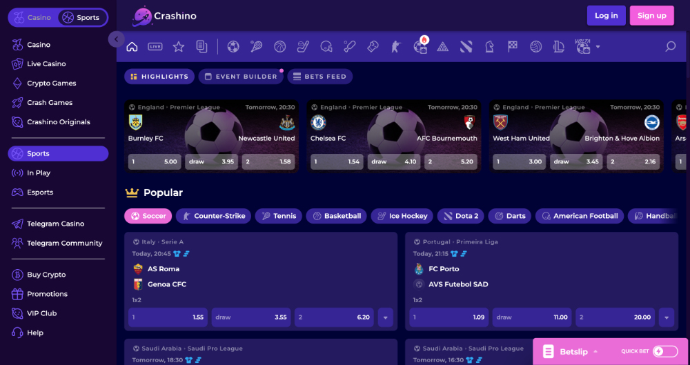 Crashino sázková kancelář 