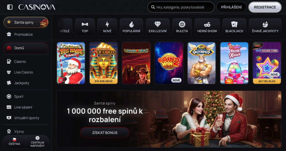 Užijte si Vánoce v casinu Casinova