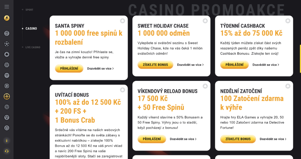 Prosincové bonusy v casinu FEZbet