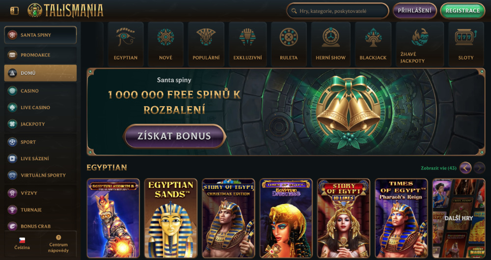 Užijte si Vánoce v casinu Talismania bonusy, turnaje, adventní kalendář, tematické hry apod. úvodní