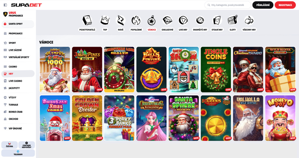 Užijte si Vánoce v casinu Supabet bonusy, turnaje, adventní kalendář, tematické hry apod. úvodní