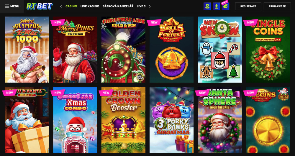 Užijte si Vánoce v casinu RTbet