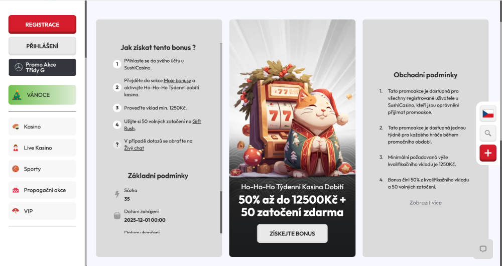Sushi Casino free spins [prosinec 2025] úvodní