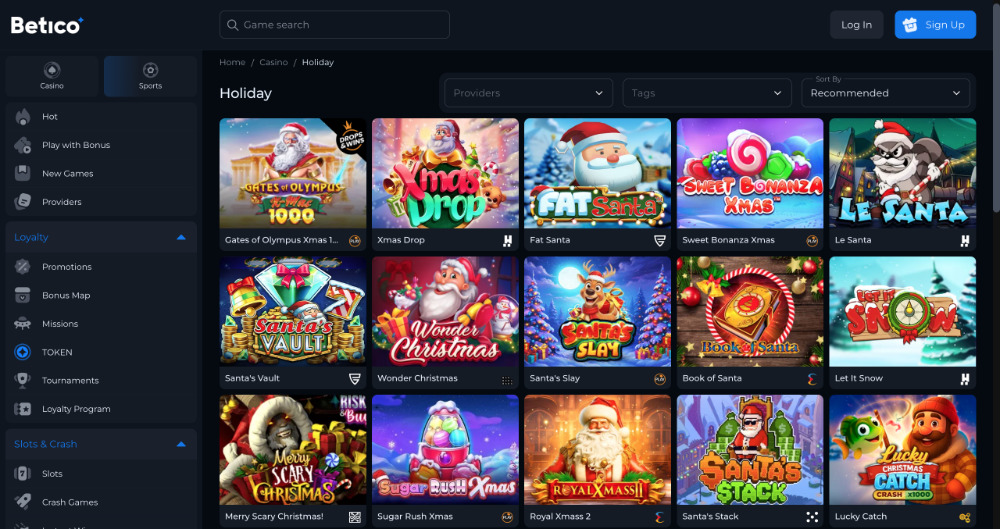 Užijte si Vánoce v casinu Betico bonusy, turnaje, adventní kalendář, tematické hry apod. úvodní