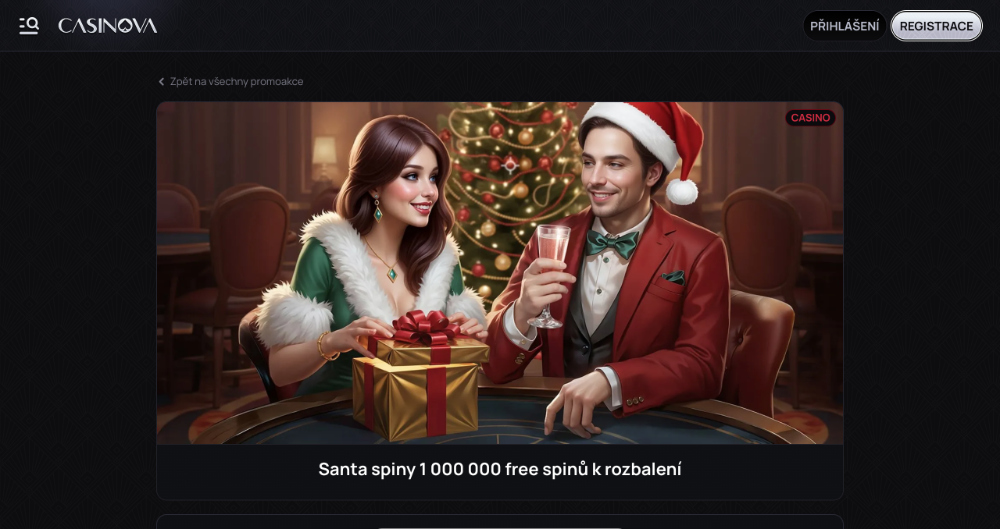 Casinova free spins [prosinec 2025] úvodní