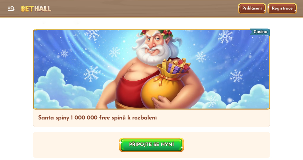 BetHall free spins [prosinec 2025] úvodní