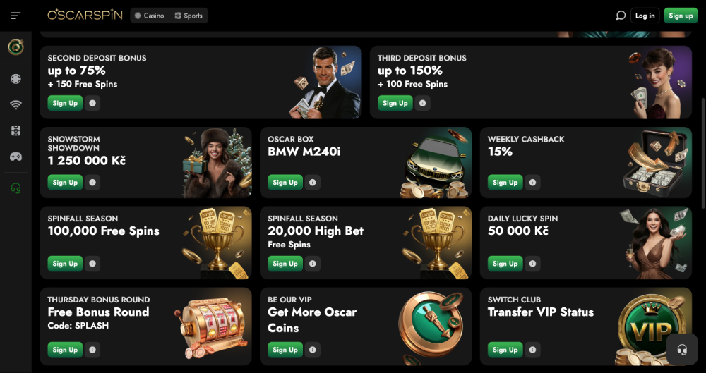 Oscarspin bonusy