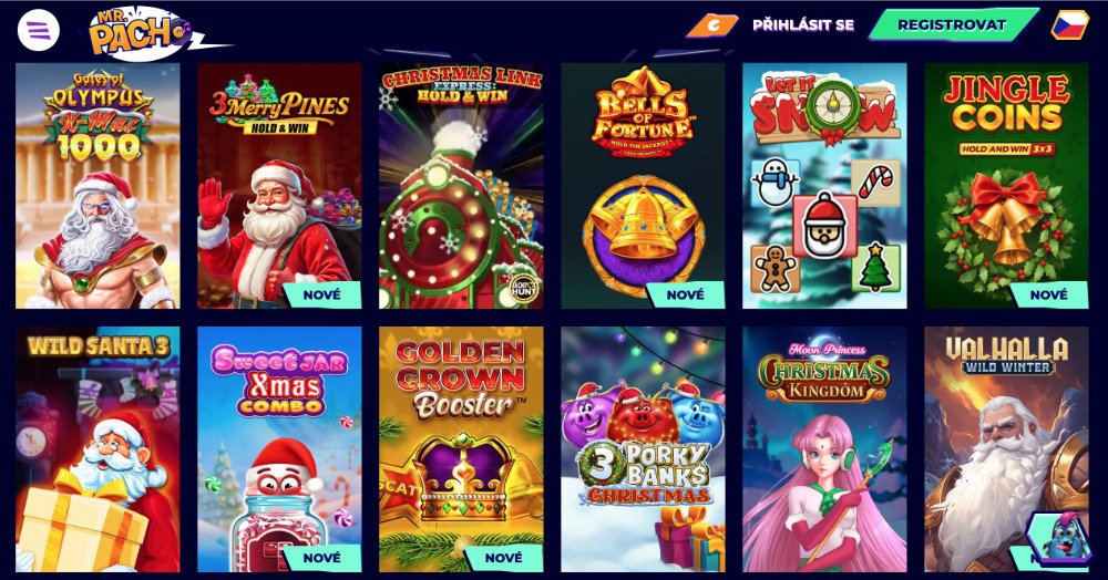 Užijte si Vánoce v casinu MrPacho bonusy, turnaje, adventní kalendář, tematické hry apod. úvodní
