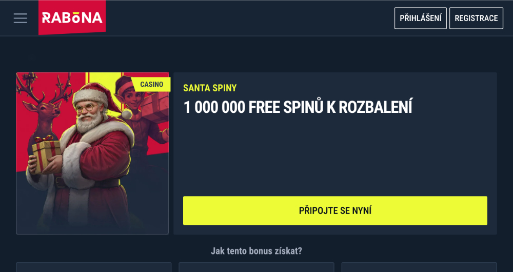 Rabona free spins [prosinec 2025] úvodní