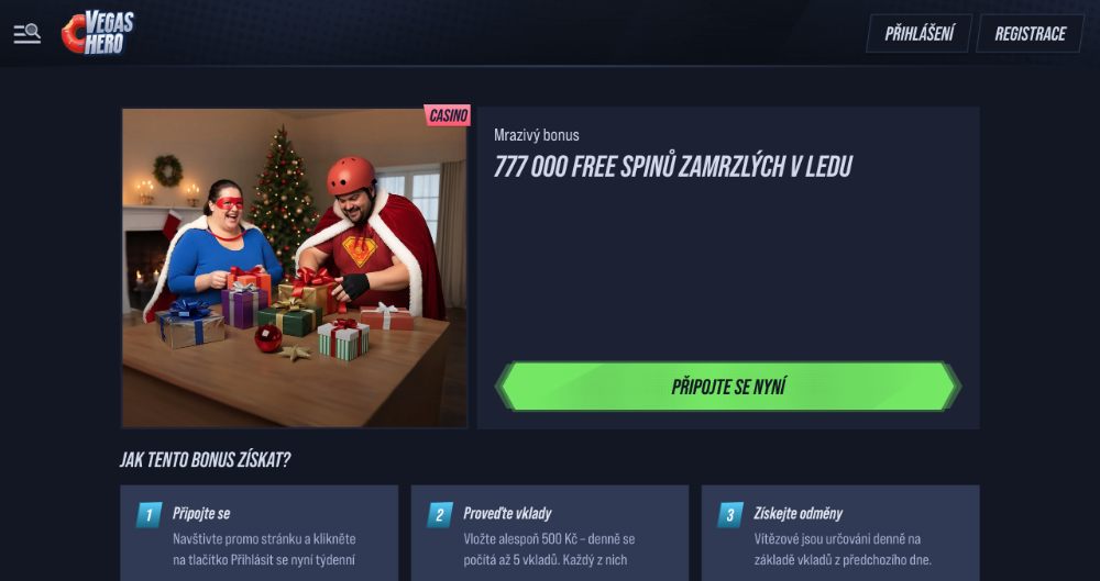 Prosincové free spiny v casinu VegasHero