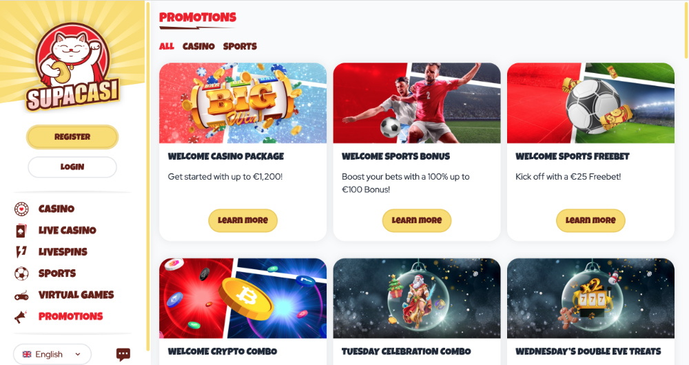 Sázková kancelář Supacasi úvodní