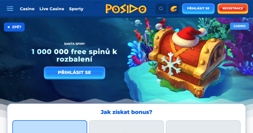 Prosincové free spiny v casinu Posido