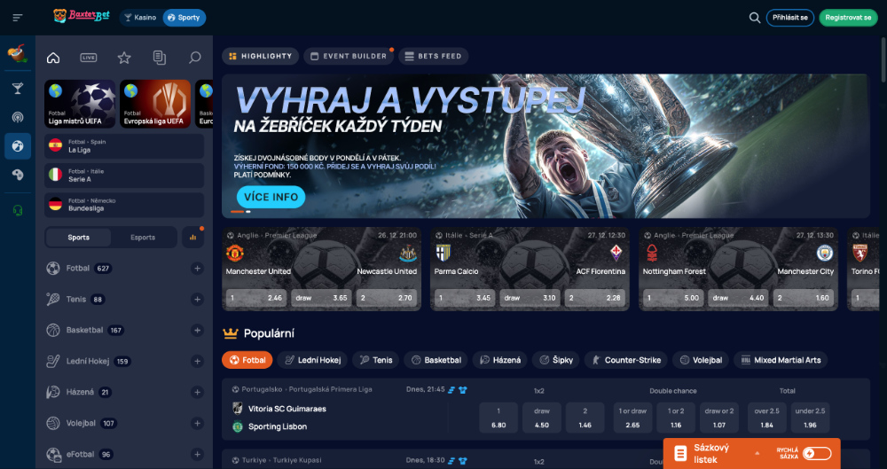 Sázková kancelář BaxterBet