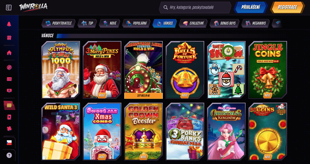 Užijte si Vánoce v casinu Win Rolla bonusy, turnaje, adventní kalendář, tematické hry apod. úvodní
