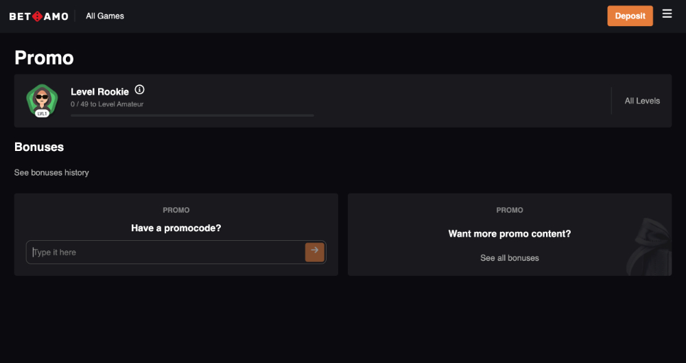 Promo kód v casinu Betamo