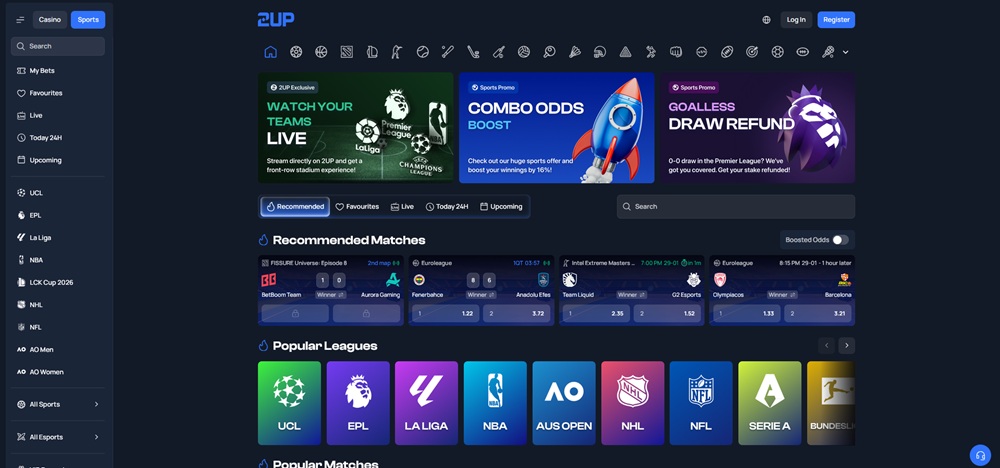 sázková kancelář 2up úvodní