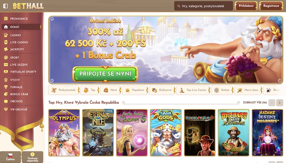 BetHall uvítací balíček