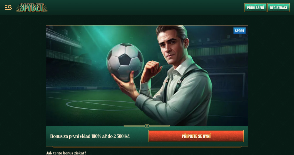 Promoakce v sázkové kanceláři Spybet: Bonus k prvnímu vkladu 2 500 Kč