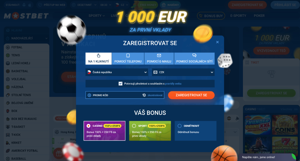 MostBet promo code úvodní