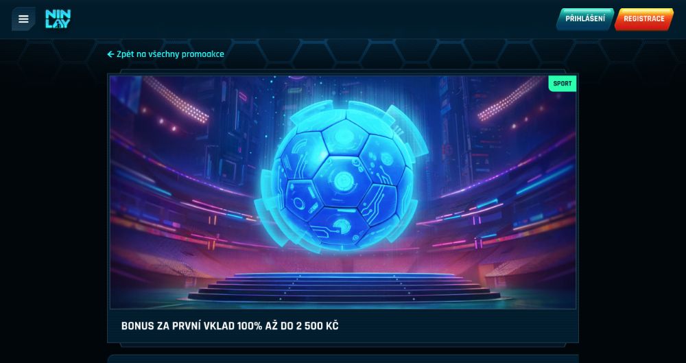 Promoakce v sázkové kanceláři Ninlay: Bonus k prvnímu vkladu 2 500 Kč