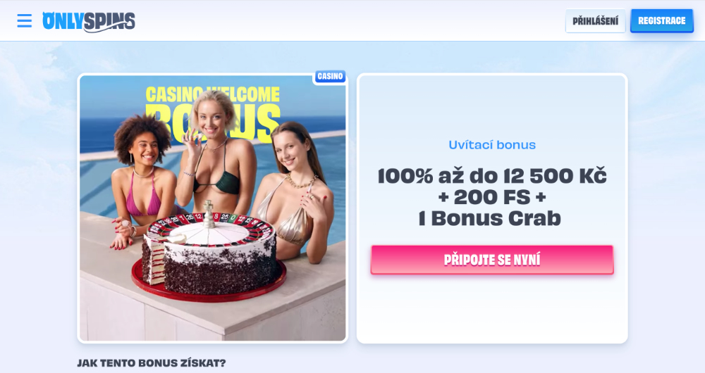 Promoakce v casinu OnlySpins: Vstupní bonus 12 500 Kč + 200 free spins