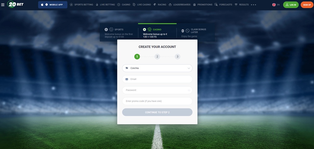 20BET promo code úvod en