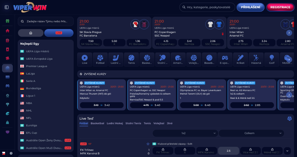 Sázková kancelář ViperWin úvodní