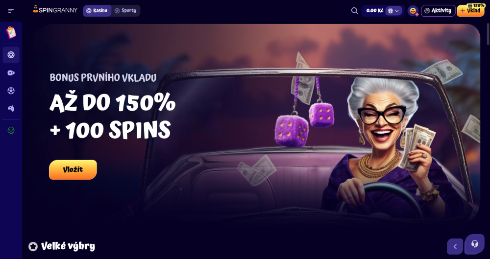 Promoakce v casinu Spingranny Bonusový uvítací balíček 112 500 Kč + 350 free spins úvodní