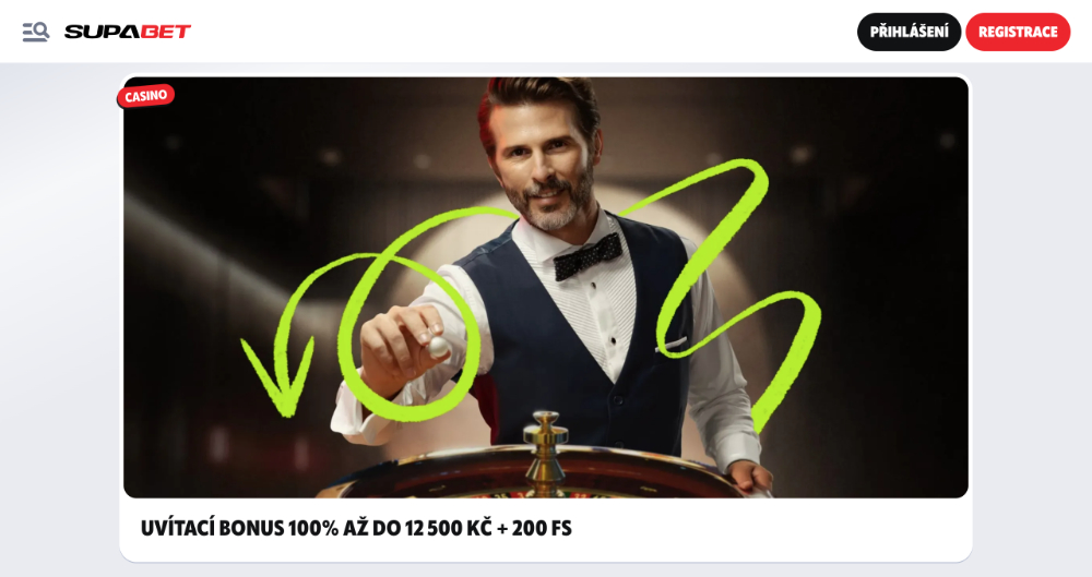 Promoakce v casinu Supabet: Vstupní bonus 12 500 Kč + 200 free spins