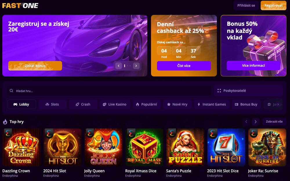 Fast One Casino homepage
