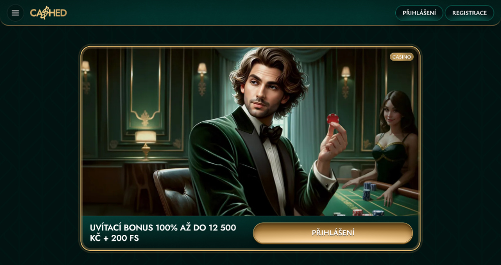Promoakce v casinu Cashed Vstupní bonus 12 500 Kč + 200 free spins úvodní