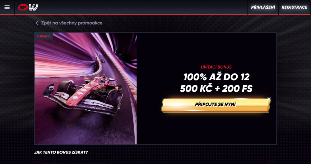 Promoakce v casinu QuickWin: Vstupní bonus 12 500 Kč + 200 free spins