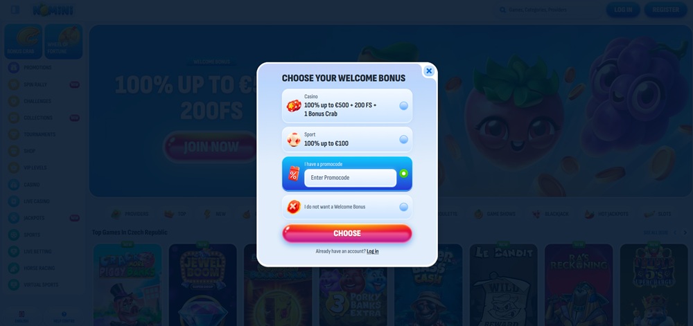 Nomini casino promo code úvod en