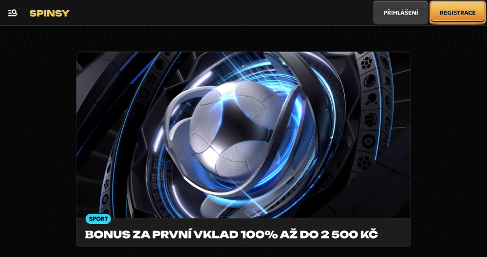 Promoakce v sázkové kanceláři Spinsy Bonus k prvnímu vkladu 2 500 Kč úvodní