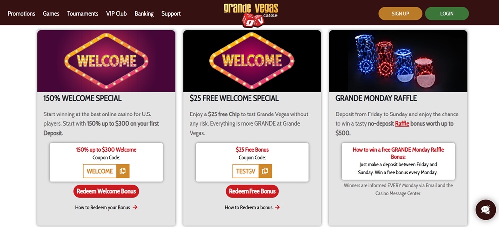 Grande Vegas Promo-Codes