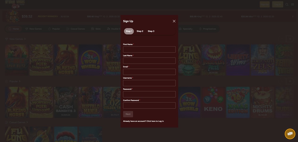 Grande Vegas no deposit bonus