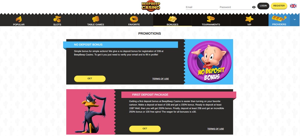 Beep Beep Casino bonusy