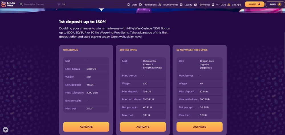 milkyway casino no deposit bonus uvodni