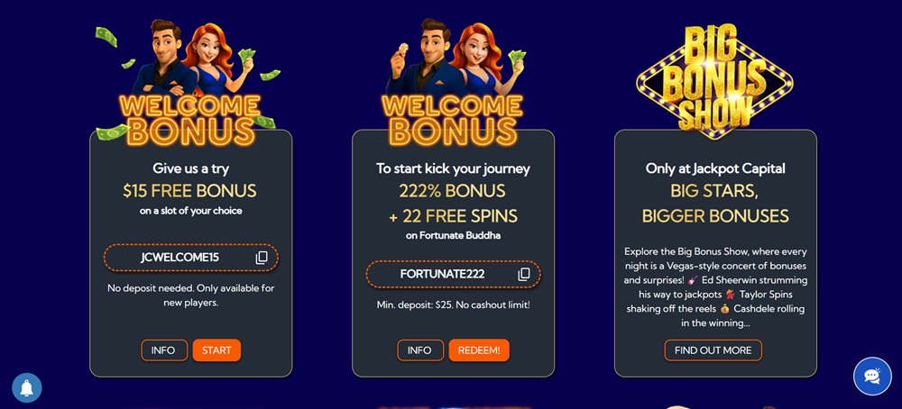 Jackpot Capital no deposit bonus